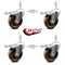 Service Caster 4 Inch High Temp Phenolic Swivel 10mm Stem Caster Set with Total Lock Brake SCC-TSTTL20S414-PHRHT-M1015-4 - alternate 4
